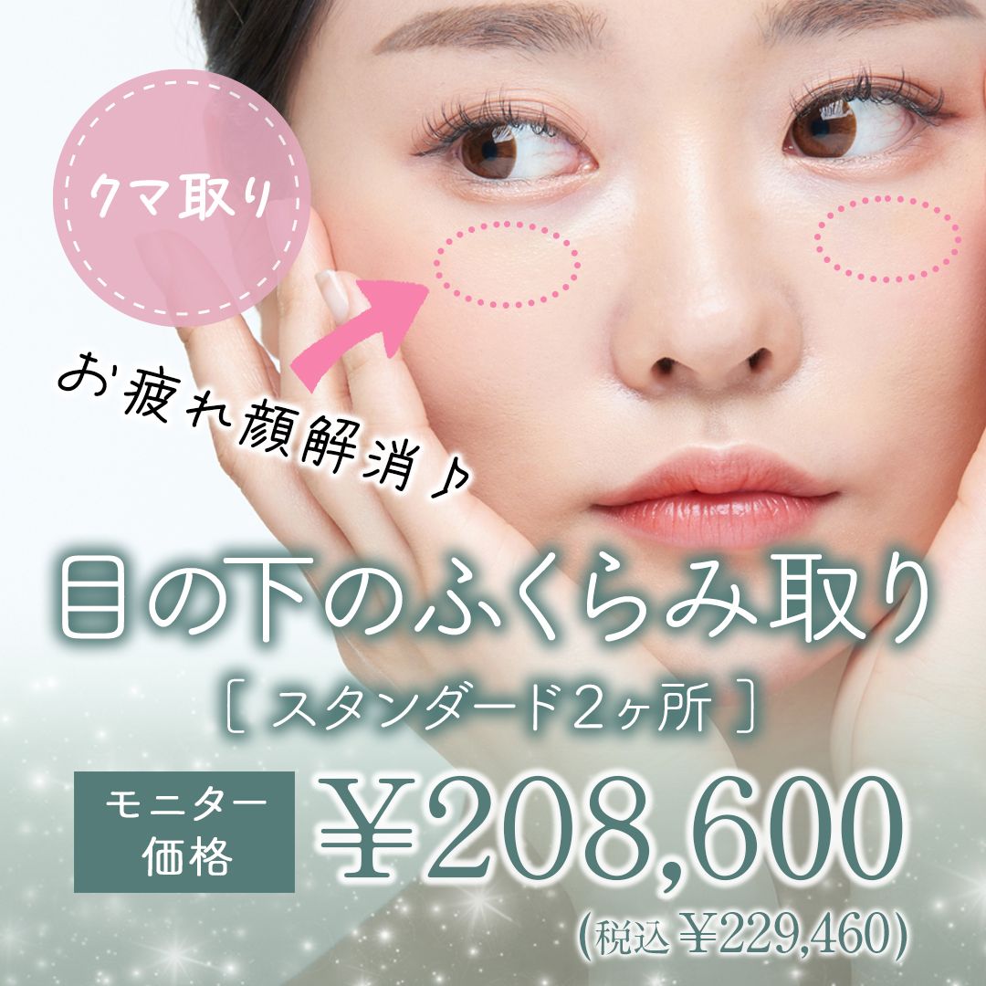 目の下のふくらみ取りモニター